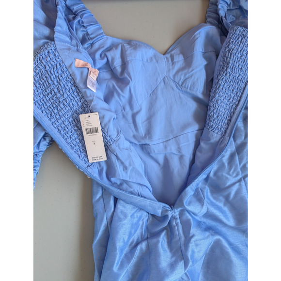 NWT Anthropologie HUTCH Twist-Front Puff-Sleeve Ruffle-Hem Dress Sz S #NB459 - Picture 8 of 11